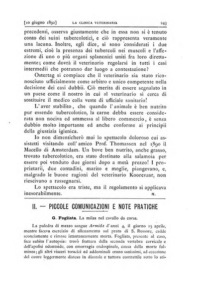 La clinica veterinaria rivista di medicina e chirurgia pratica degli animali domestici