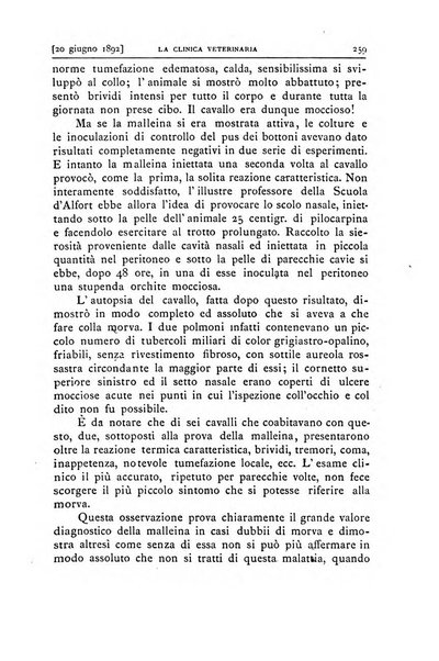 La clinica veterinaria rivista di medicina e chirurgia pratica degli animali domestici