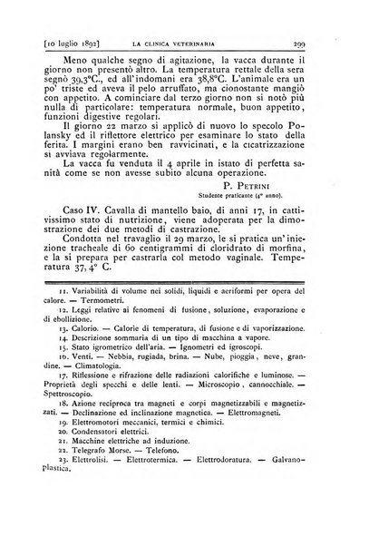 La clinica veterinaria rivista di medicina e chirurgia pratica degli animali domestici