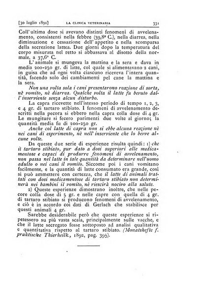 La clinica veterinaria rivista di medicina e chirurgia pratica degli animali domestici