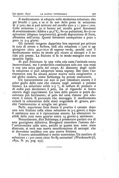 La clinica veterinaria rivista di medicina e chirurgia pratica degli animali domestici