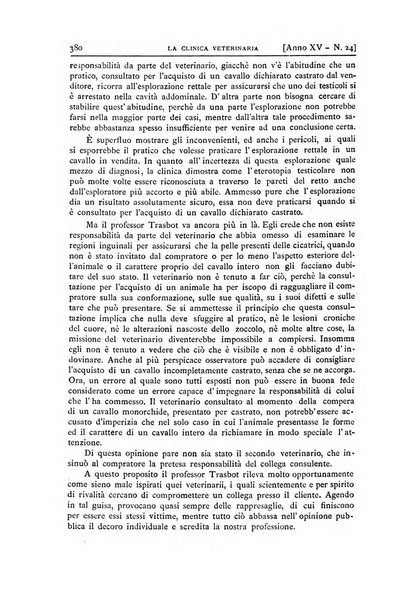 La clinica veterinaria rivista di medicina e chirurgia pratica degli animali domestici