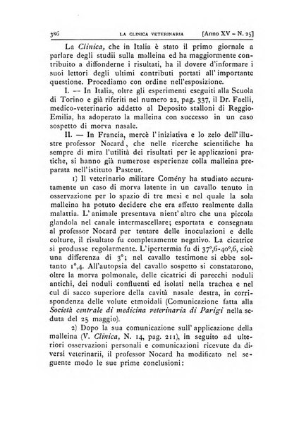 La clinica veterinaria rivista di medicina e chirurgia pratica degli animali domestici