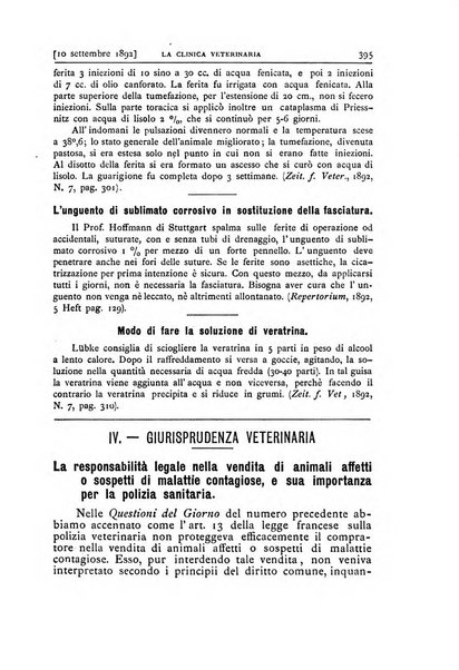 La clinica veterinaria rivista di medicina e chirurgia pratica degli animali domestici