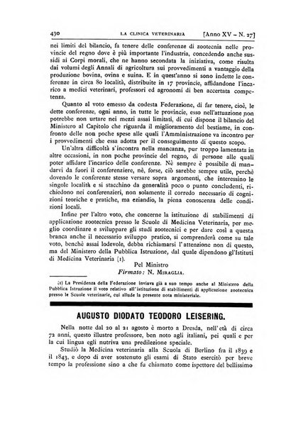 La clinica veterinaria rivista di medicina e chirurgia pratica degli animali domestici