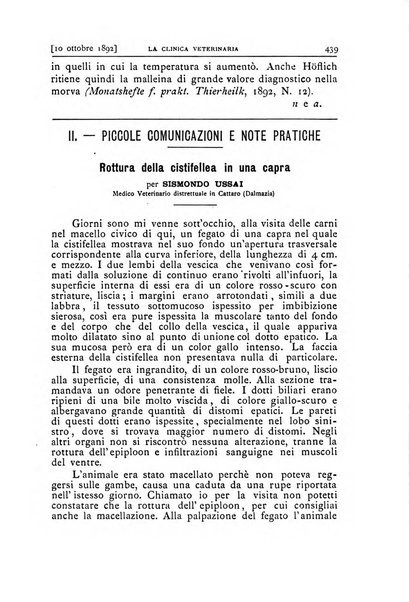 La clinica veterinaria rivista di medicina e chirurgia pratica degli animali domestici