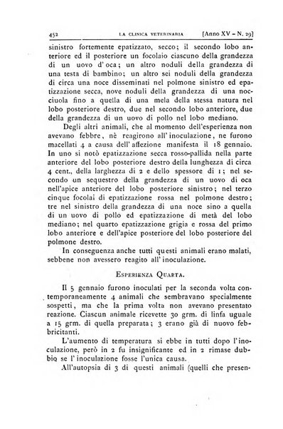 La clinica veterinaria rivista di medicina e chirurgia pratica degli animali domestici