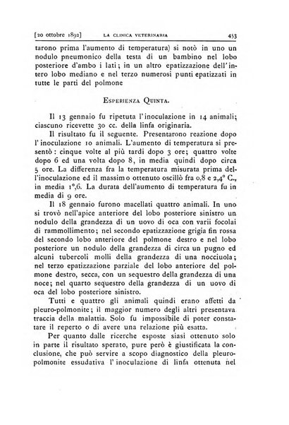 La clinica veterinaria rivista di medicina e chirurgia pratica degli animali domestici