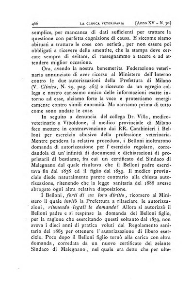 La clinica veterinaria rivista di medicina e chirurgia pratica degli animali domestici