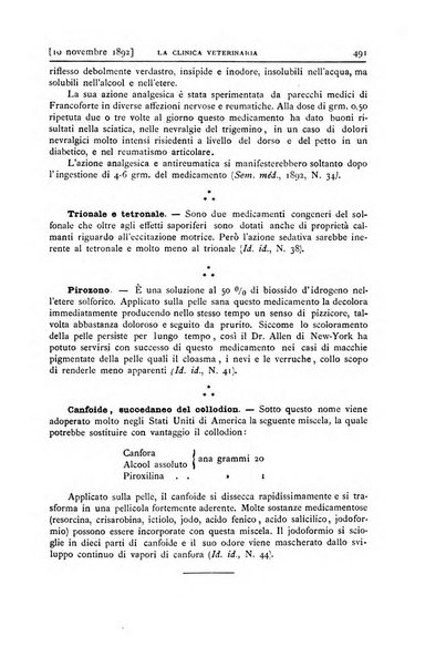 La clinica veterinaria rivista di medicina e chirurgia pratica degli animali domestici