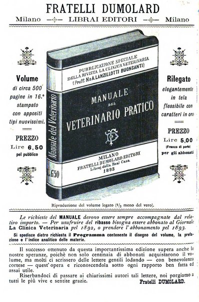 La clinica veterinaria rivista di medicina e chirurgia pratica degli animali domestici