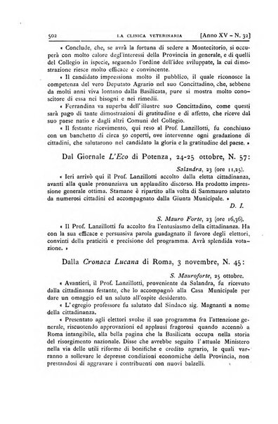 La clinica veterinaria rivista di medicina e chirurgia pratica degli animali domestici