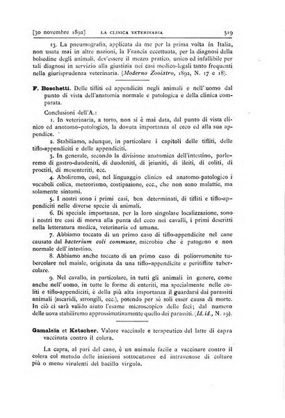 La clinica veterinaria rivista di medicina e chirurgia pratica degli animali domestici