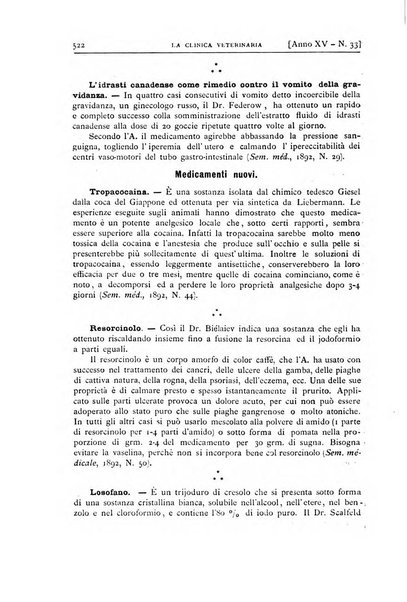 La clinica veterinaria rivista di medicina e chirurgia pratica degli animali domestici