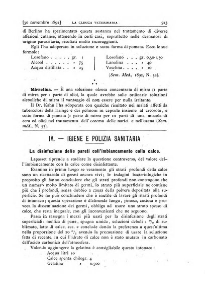 La clinica veterinaria rivista di medicina e chirurgia pratica degli animali domestici