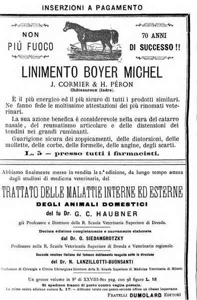 La clinica veterinaria rivista di medicina e chirurgia pratica degli animali domestici