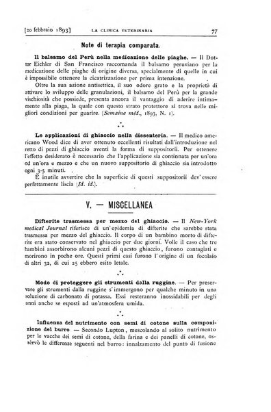 La clinica veterinaria rivista di medicina e chirurgia pratica degli animali domestici