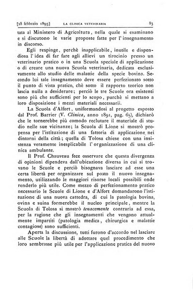 La clinica veterinaria rivista di medicina e chirurgia pratica degli animali domestici