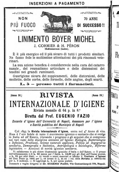 La clinica veterinaria rivista di medicina e chirurgia pratica degli animali domestici