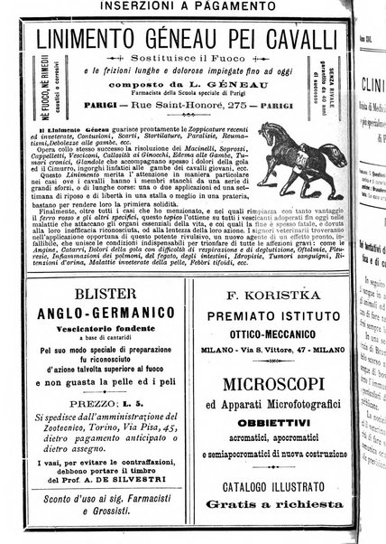 La clinica veterinaria rivista di medicina e chirurgia pratica degli animali domestici