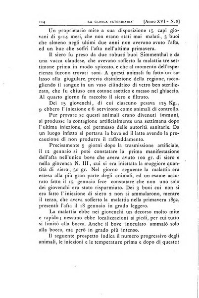 La clinica veterinaria rivista di medicina e chirurgia pratica degli animali domestici