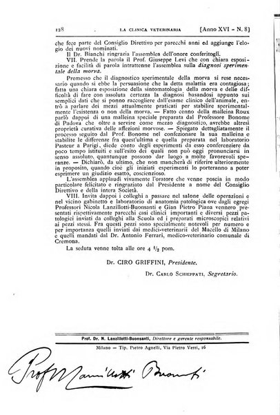 La clinica veterinaria rivista di medicina e chirurgia pratica degli animali domestici