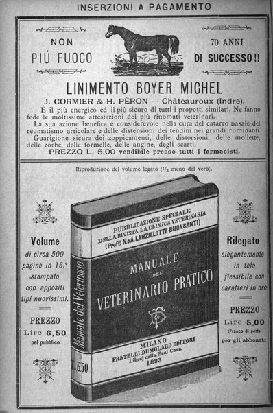 La clinica veterinaria rivista di medicina e chirurgia pratica degli animali domestici