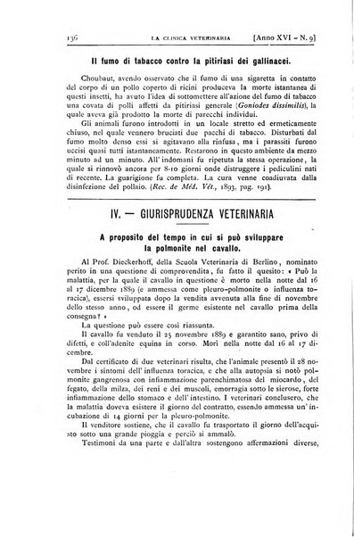 La clinica veterinaria rivista di medicina e chirurgia pratica degli animali domestici