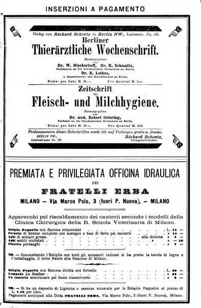 La clinica veterinaria rivista di medicina e chirurgia pratica degli animali domestici