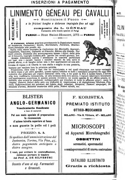 La clinica veterinaria rivista di medicina e chirurgia pratica degli animali domestici