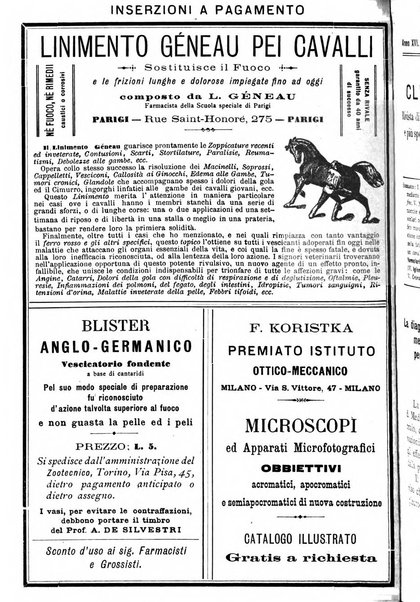 La clinica veterinaria rivista di medicina e chirurgia pratica degli animali domestici