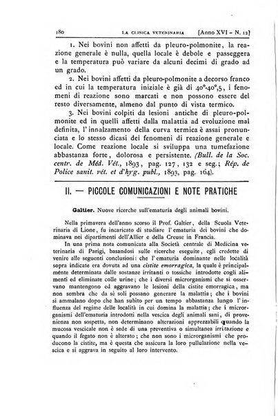 La clinica veterinaria rivista di medicina e chirurgia pratica degli animali domestici