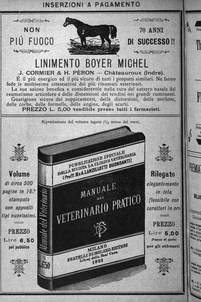 La clinica veterinaria rivista di medicina e chirurgia pratica degli animali domestici