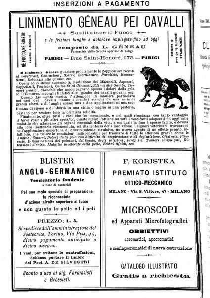 La clinica veterinaria rivista di medicina e chirurgia pratica degli animali domestici