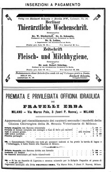 La clinica veterinaria rivista di medicina e chirurgia pratica degli animali domestici