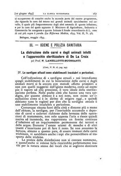 La clinica veterinaria rivista di medicina e chirurgia pratica degli animali domestici