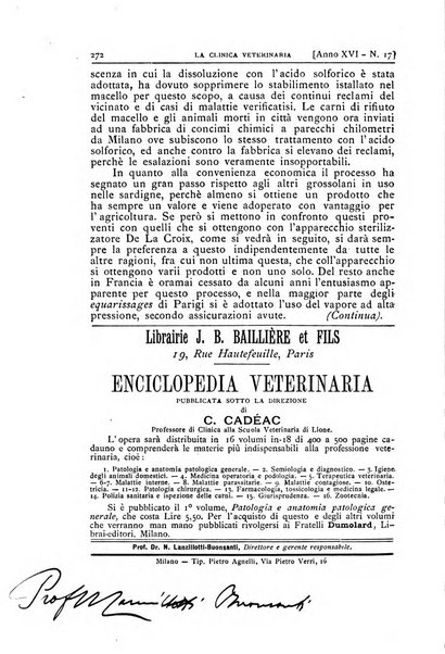 La clinica veterinaria rivista di medicina e chirurgia pratica degli animali domestici