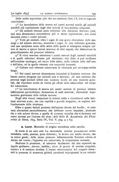 La clinica veterinaria rivista di medicina e chirurgia pratica degli animali domestici