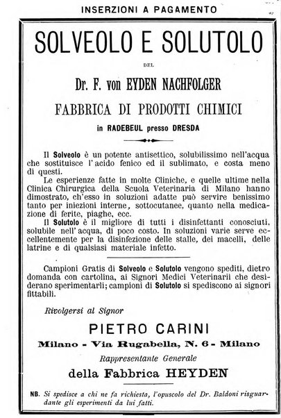 La clinica veterinaria rivista di medicina e chirurgia pratica degli animali domestici