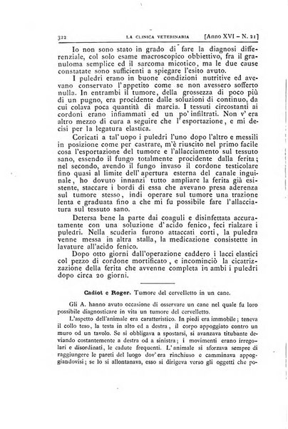 La clinica veterinaria rivista di medicina e chirurgia pratica degli animali domestici