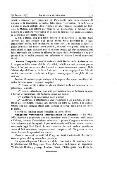 La clinica veterinaria rivista di medicina e chirurgia pratica degli animali domestici