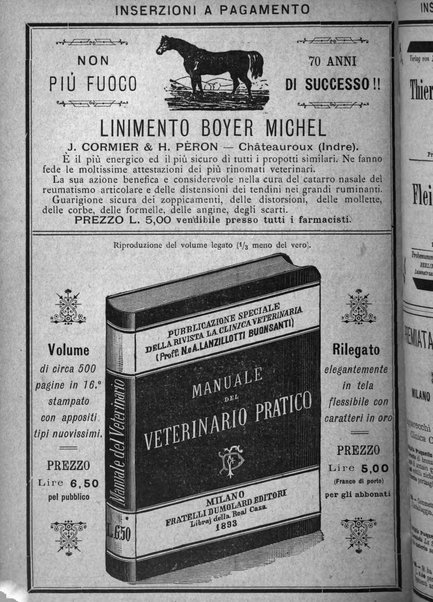 La clinica veterinaria rivista di medicina e chirurgia pratica degli animali domestici