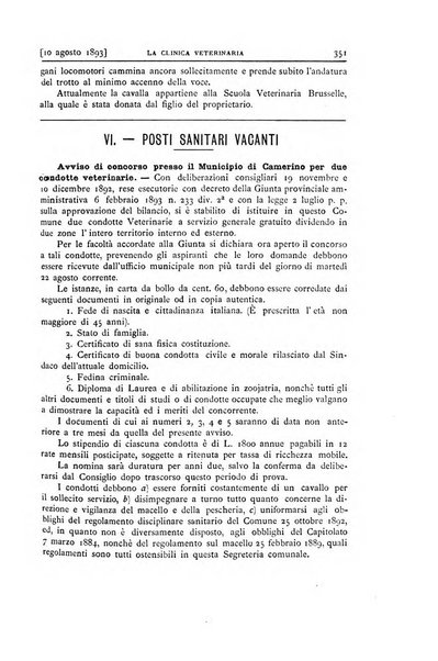 La clinica veterinaria rivista di medicina e chirurgia pratica degli animali domestici