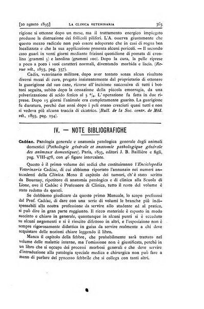 La clinica veterinaria rivista di medicina e chirurgia pratica degli animali domestici