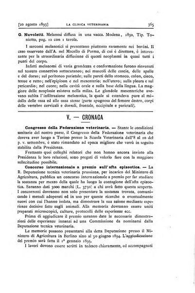 La clinica veterinaria rivista di medicina e chirurgia pratica degli animali domestici