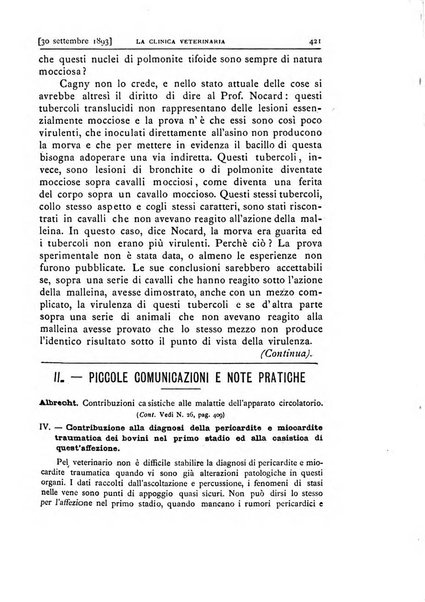 La clinica veterinaria rivista di medicina e chirurgia pratica degli animali domestici