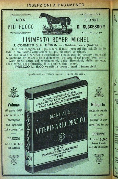 La clinica veterinaria rivista di medicina e chirurgia pratica degli animali domestici