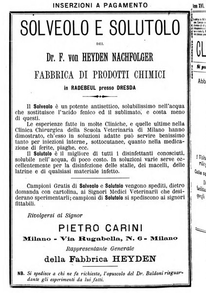 La clinica veterinaria rivista di medicina e chirurgia pratica degli animali domestici