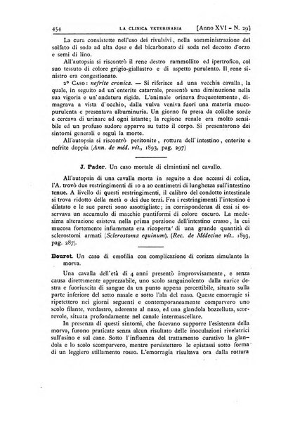 La clinica veterinaria rivista di medicina e chirurgia pratica degli animali domestici