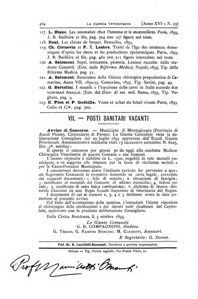 La clinica veterinaria rivista di medicina e chirurgia pratica degli animali domestici